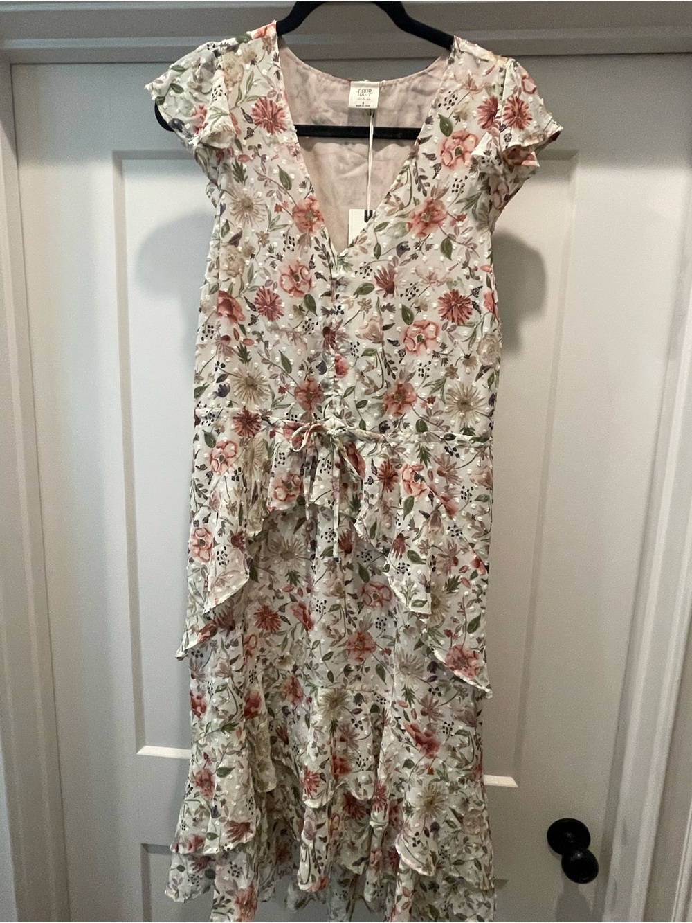 Good Hart by Matilda Jane Floral V-Neck Dress in Cream, Blush, Sage